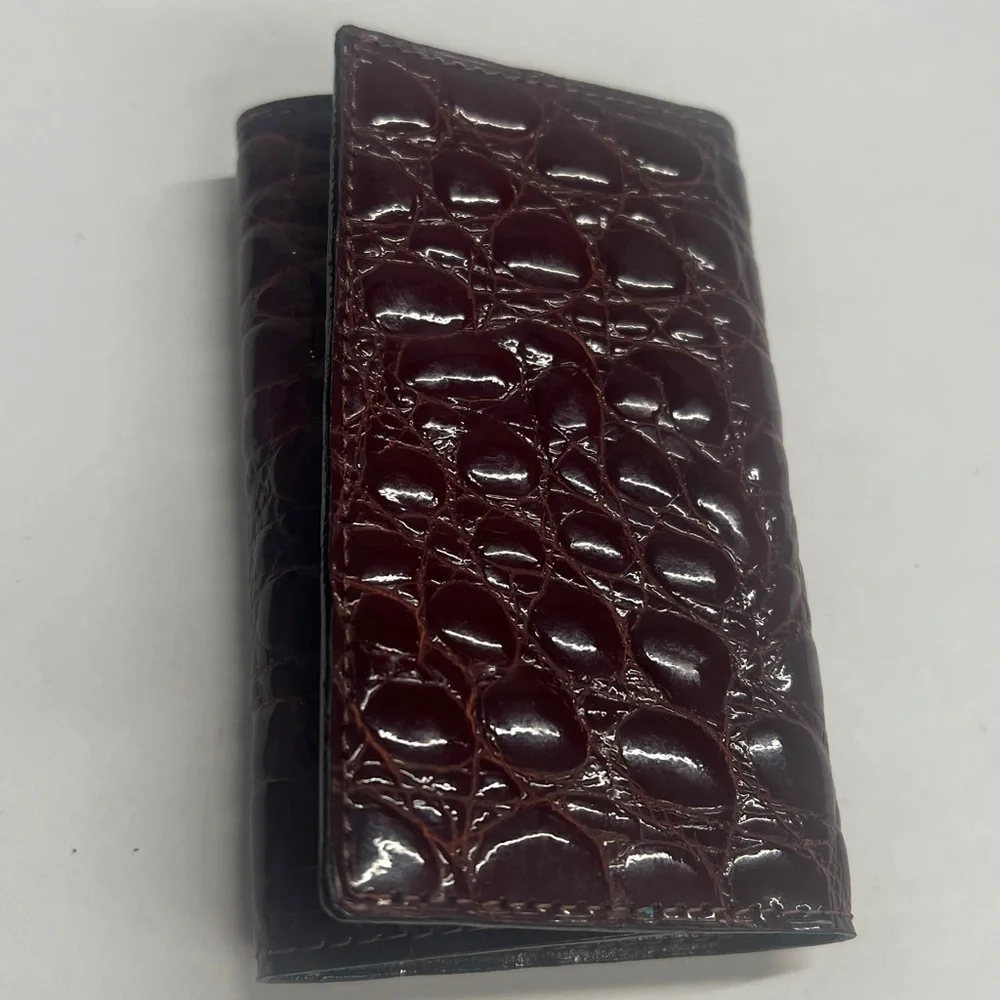 Julian Burgundy Croc Embossed Patent Leather 6 Key Holder